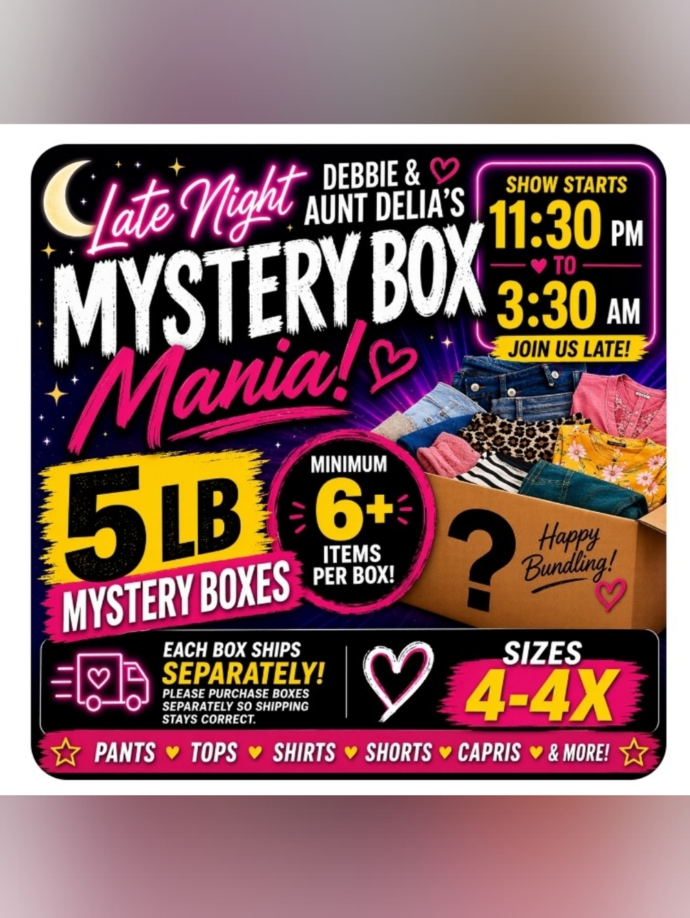 SIZE 20 BOX 1. Late Night Mystery Box Mania! -